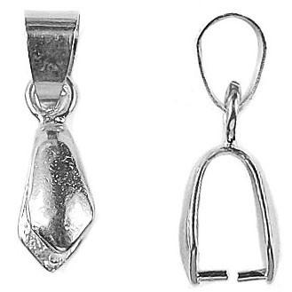 Silver Overlay Over Copper India smooth finish fold-over pendant bail for jewelry making.