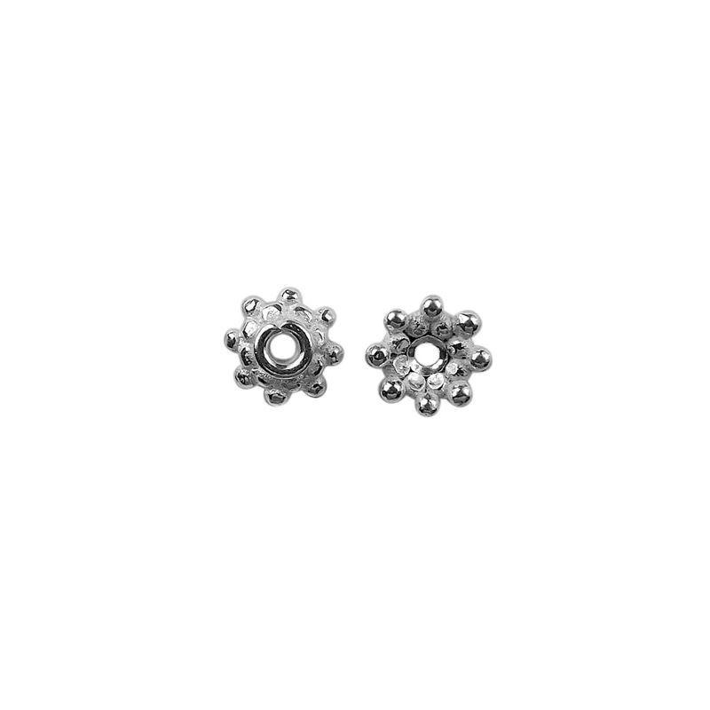 Silver Overlay Over Copper India polished bead cap without oxide finish for jewelry making.