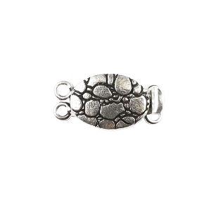 Silver Overlay Over Copper pebble design Multi Strand Clasp With 2 Hole handcrafted in India with antique finish for jewelry making.