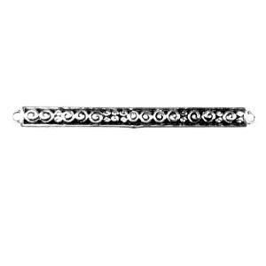 Silver Overlay Over Copper decorative spiral bar connector handcrafted in India with antique finish for jewelry making.