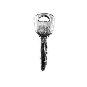 Silver Overlay Over Copper little key charms handcrafted in India with vintage oxidized detailing.