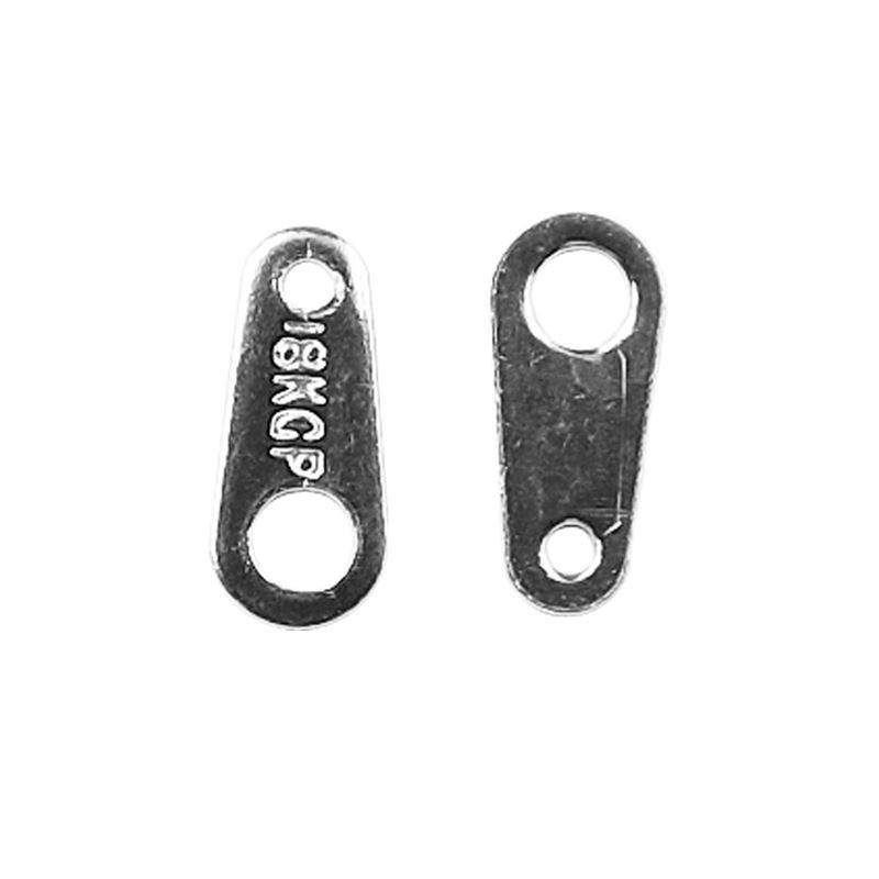 Silver Overlay Over Copper chain tab connector handcrafted in India with polished finish.