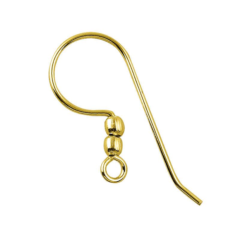 Elegant 18K Gold Overlay India Ball Earwire For Earrings With Dual Bead Design Handcrafted In India