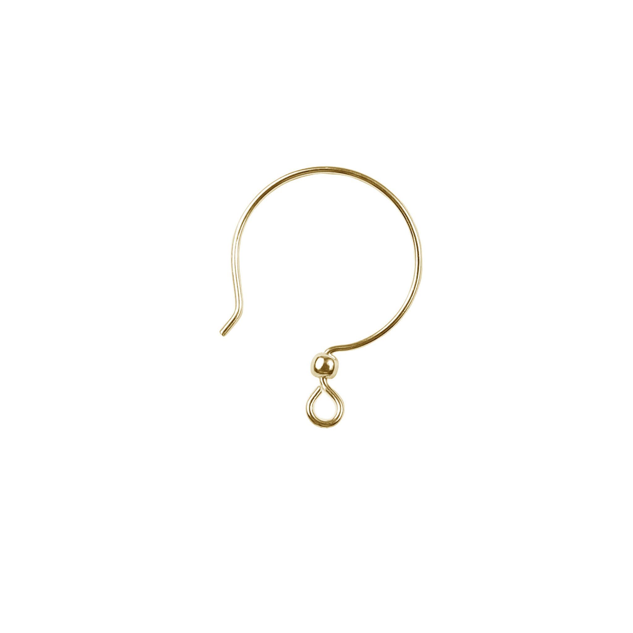Handcrafted 18K Gold Overlay Round Loop Drop Hook Earwire Jewelry Connector From India