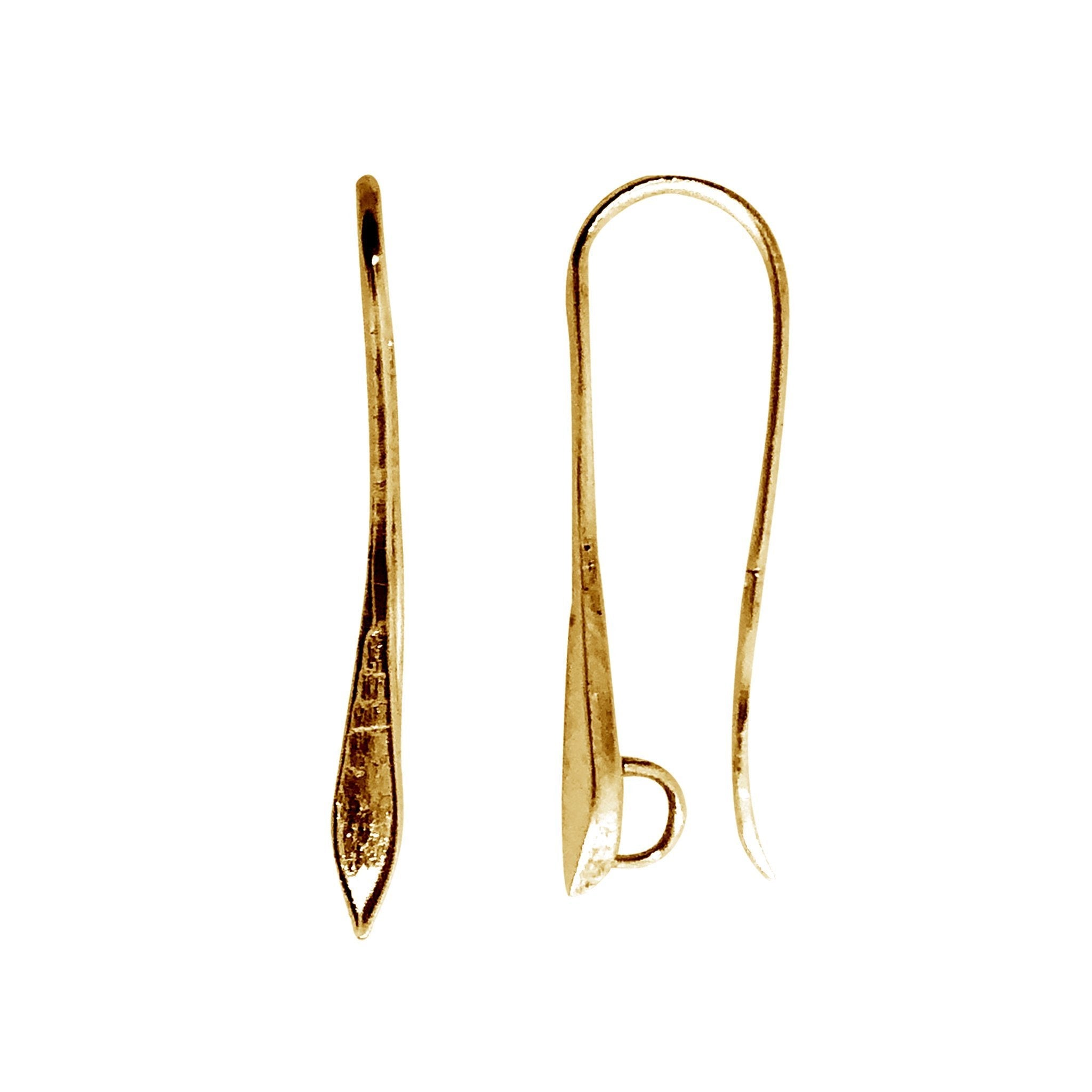 Handcrafted 18K Gold Overlay Pointed Drop Earring Wire From India