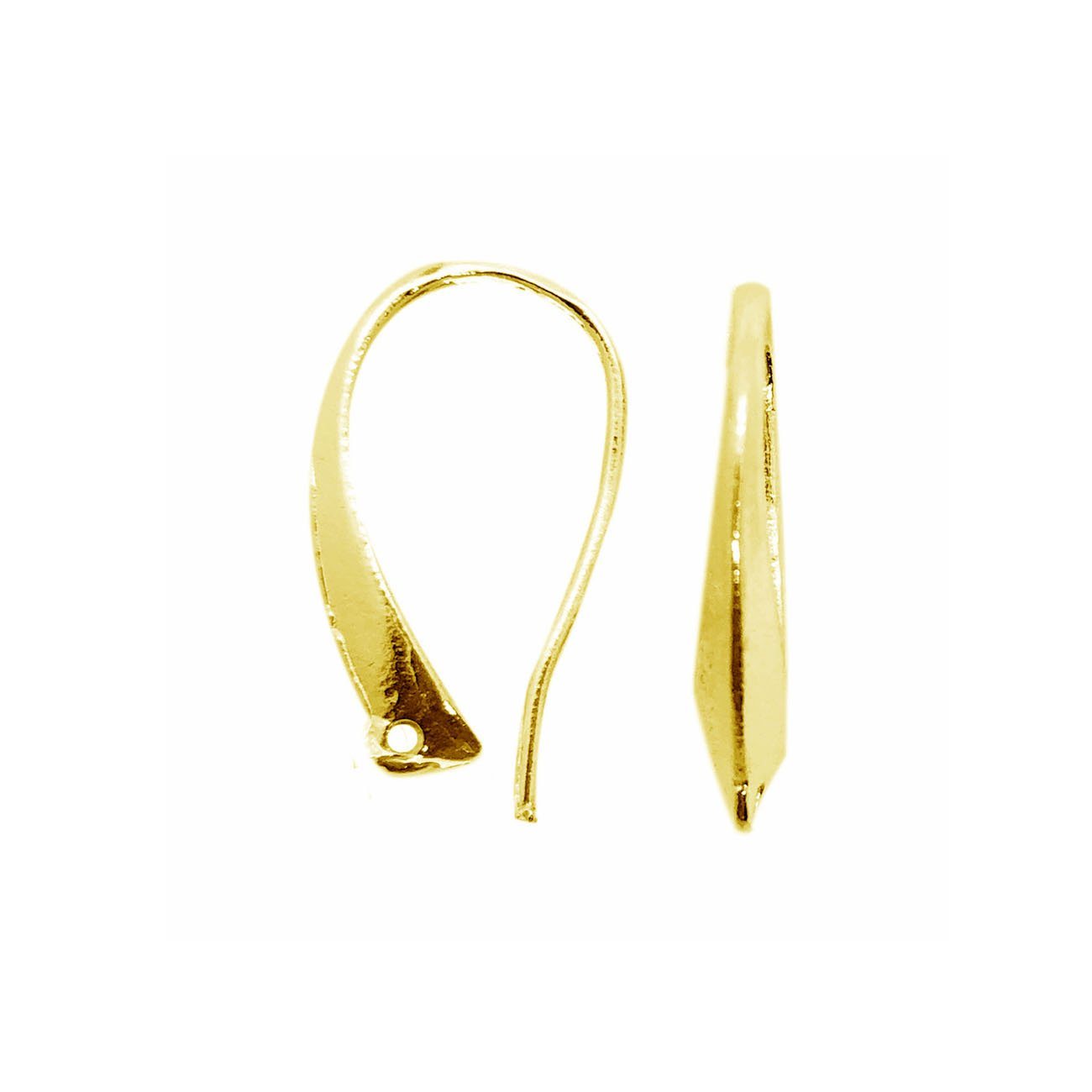 Handcrafted 18K Gold Overlay Tapered Loop Earring Wire From India