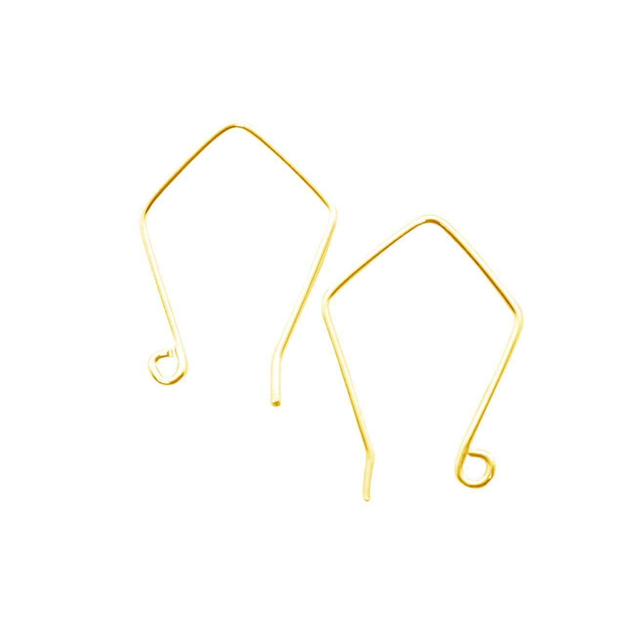 Handcrafted 18K Gold Overlay Geometric Diamond Earring Wire From India