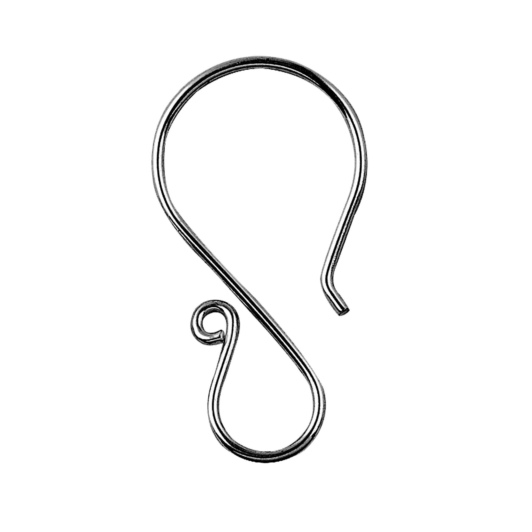 Handcrafted Black Rhodium Overlay S-Hook Earwire Jewelry Finding From India