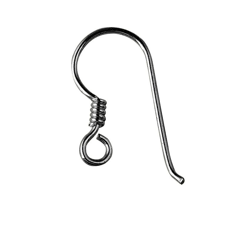 Handcrafted Black Rhodium Overlay Wrapped Coil Earwire Jewelry Finding From India