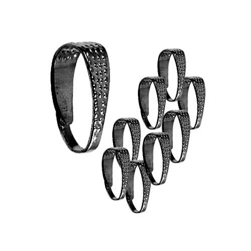 Handcrafted Black Rhodium Overlay Textured Oval Connector Jewelry Finding From India