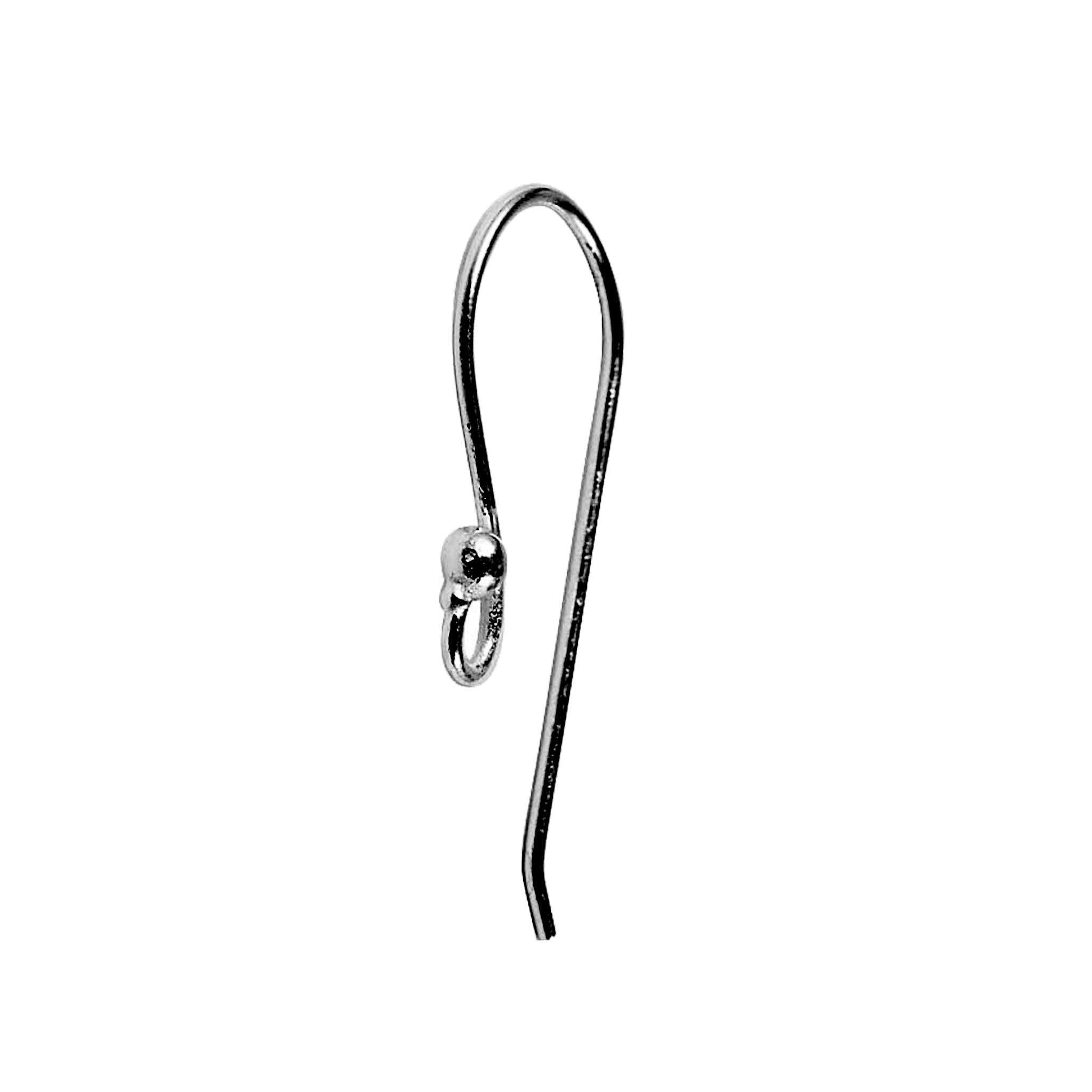 Handcrafted Black Rhodium Overlay Long Curve Ball Earwire Jewelry Finding From India