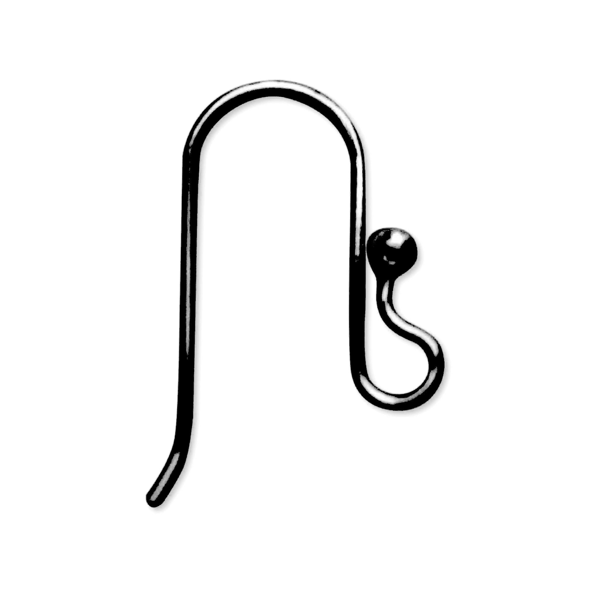 Handcrafted Black Rhodium Overlay Ball End Earwire Jewelry Component From India