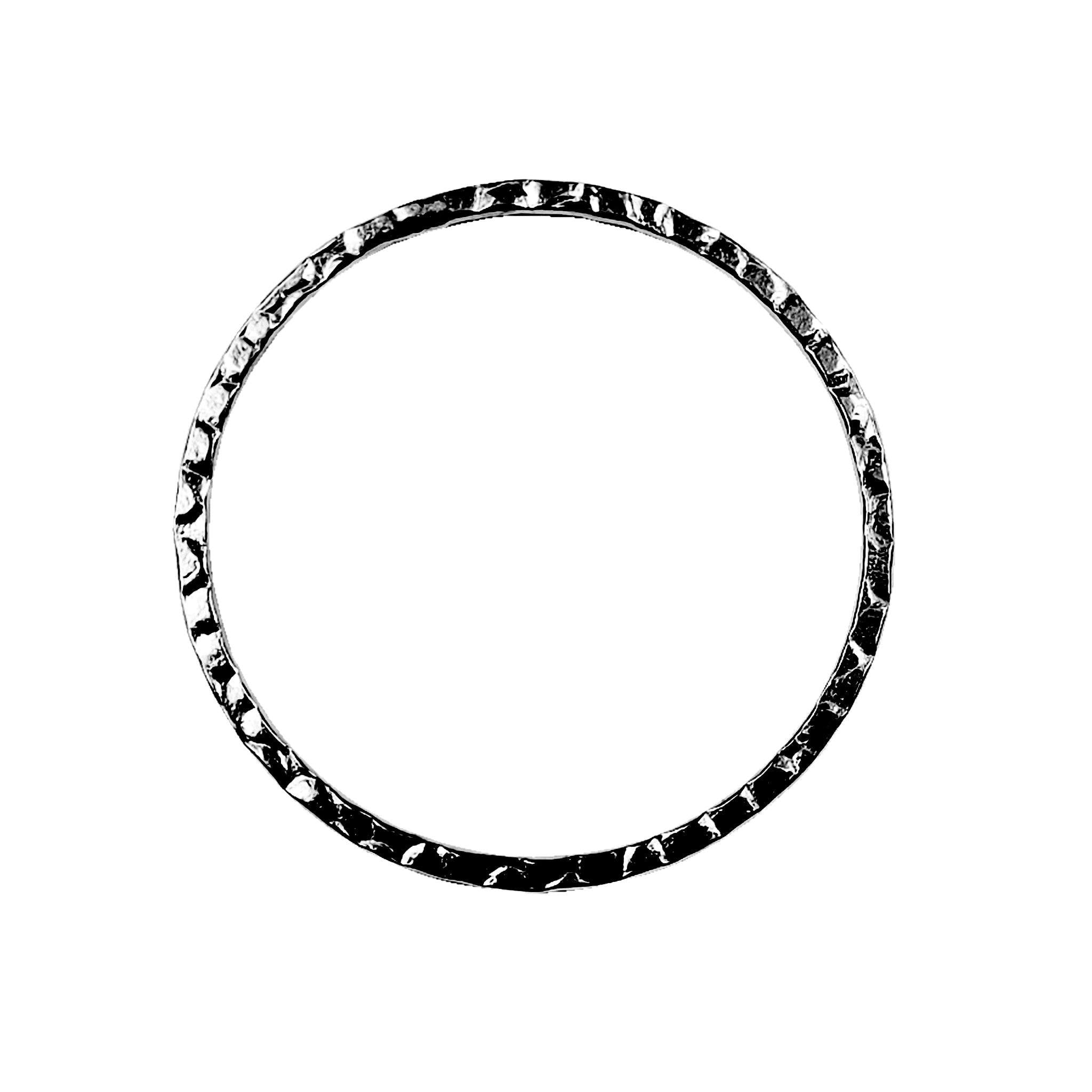 Handcrafted Black Rhodium Overlay Textured Circle Connector Jewelry Finding From India