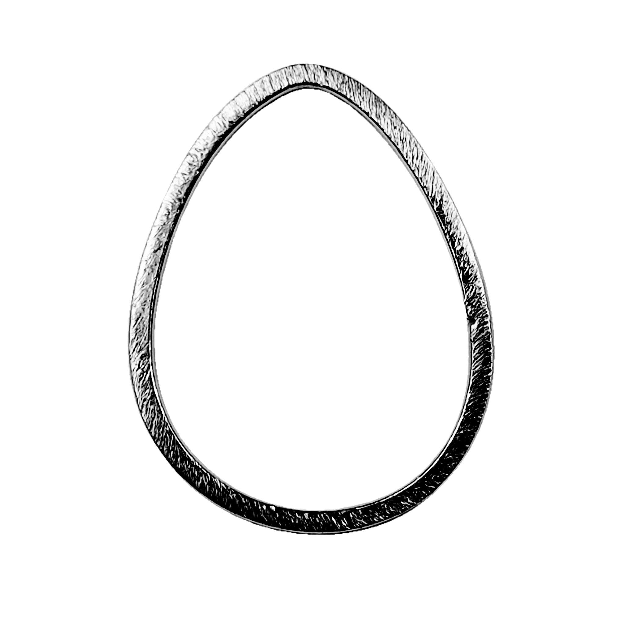 Handcrafted Black Rhodium Overlay Textured Teardrop Connector Jewelry Finding From India