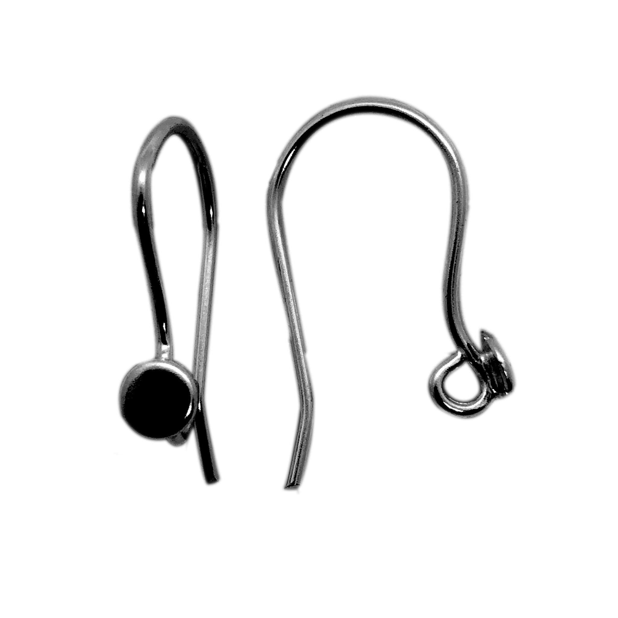 Handcrafted Black Rhodium Overlay Plain Disc Earwire Jewelry Finding From India