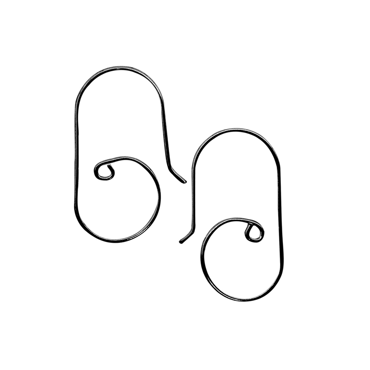 Handcrafted Black Rhodium Overlay Spiral Loop Earwire Jewelry Finding From India