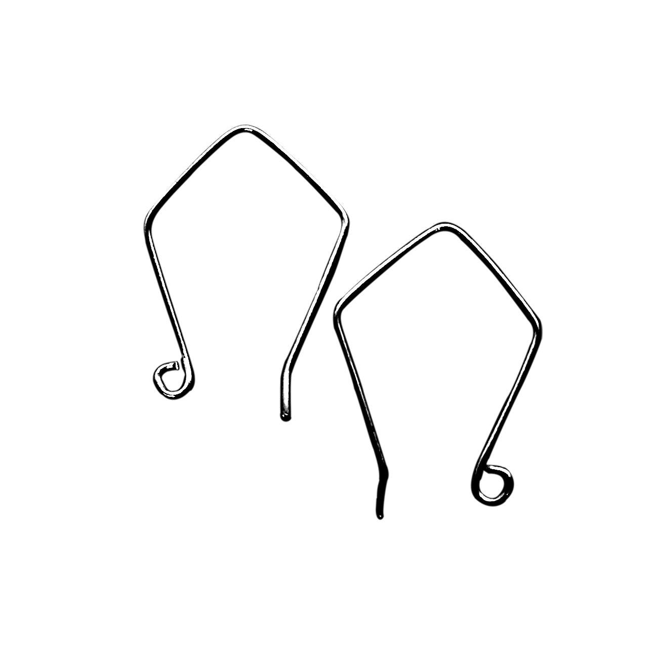 Handcrafted Black Rhodium Overlay Geometric Angular Earwire Jewelry Finding From India