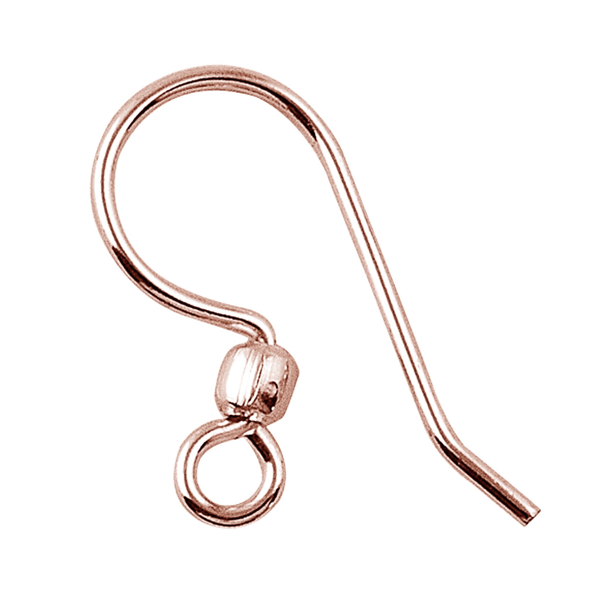 Handcrafted Rose Gold Overlay Single Bead Hook Earwire From India For Elegant Designer Earrings