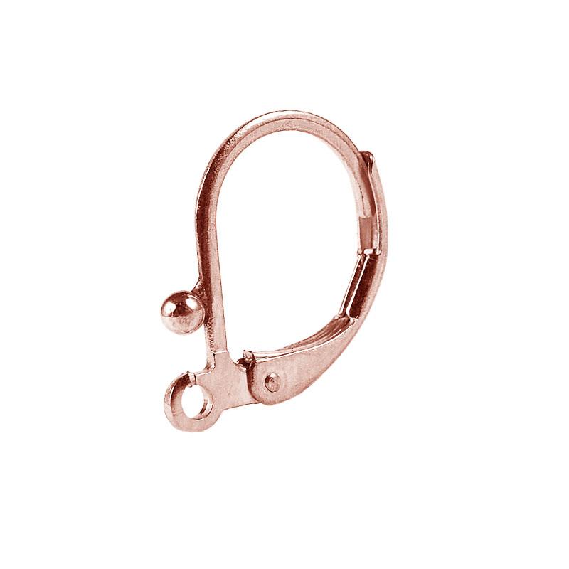 Handcrafted Rose Gold Overlay Leverback Earwire With Ball Accent From India For Designer Earrings