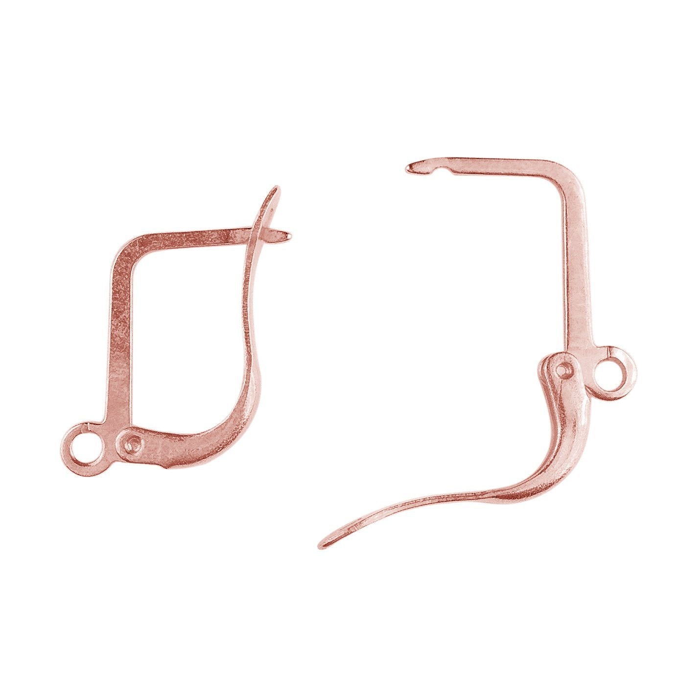 Handcrafted Rose Gold Overlay Open-Frame Leverback Earwire From India For Designer Earrings