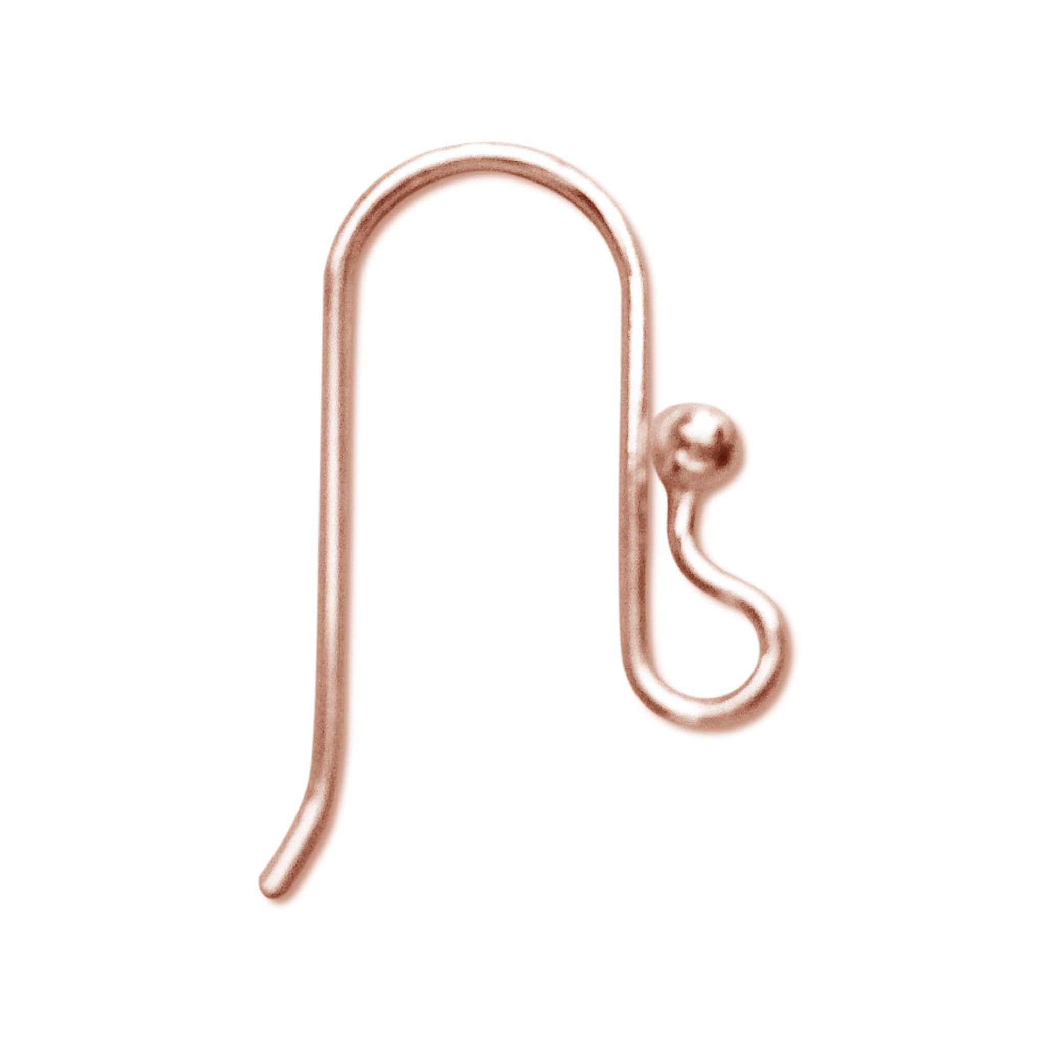 Handcrafted Rose Gold Overlay Hook Earwire With Ball Accent From India For Designer Earrings