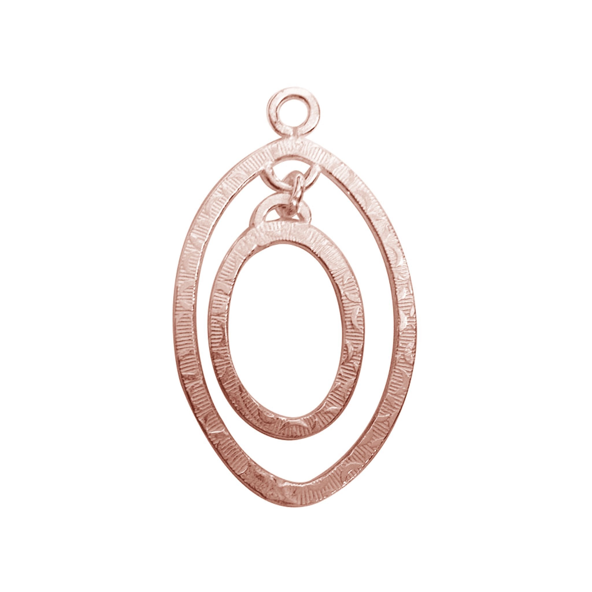 Handcrafted Rose Gold Overlay Double Oval Connector From India For Designer Jewelry