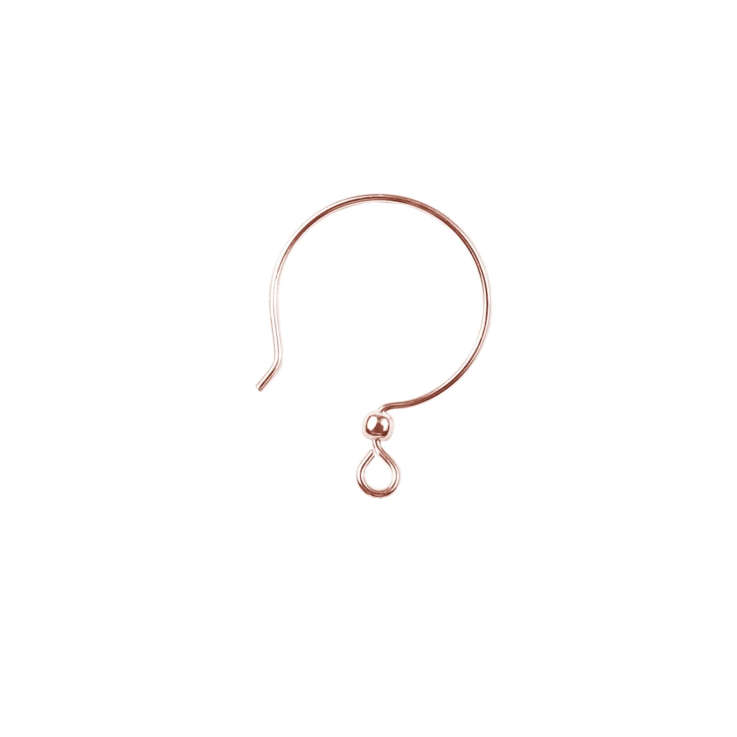 Handcrafted Rose Gold Overlay Hoop Earwire With Loop From India For Elegant Earrings