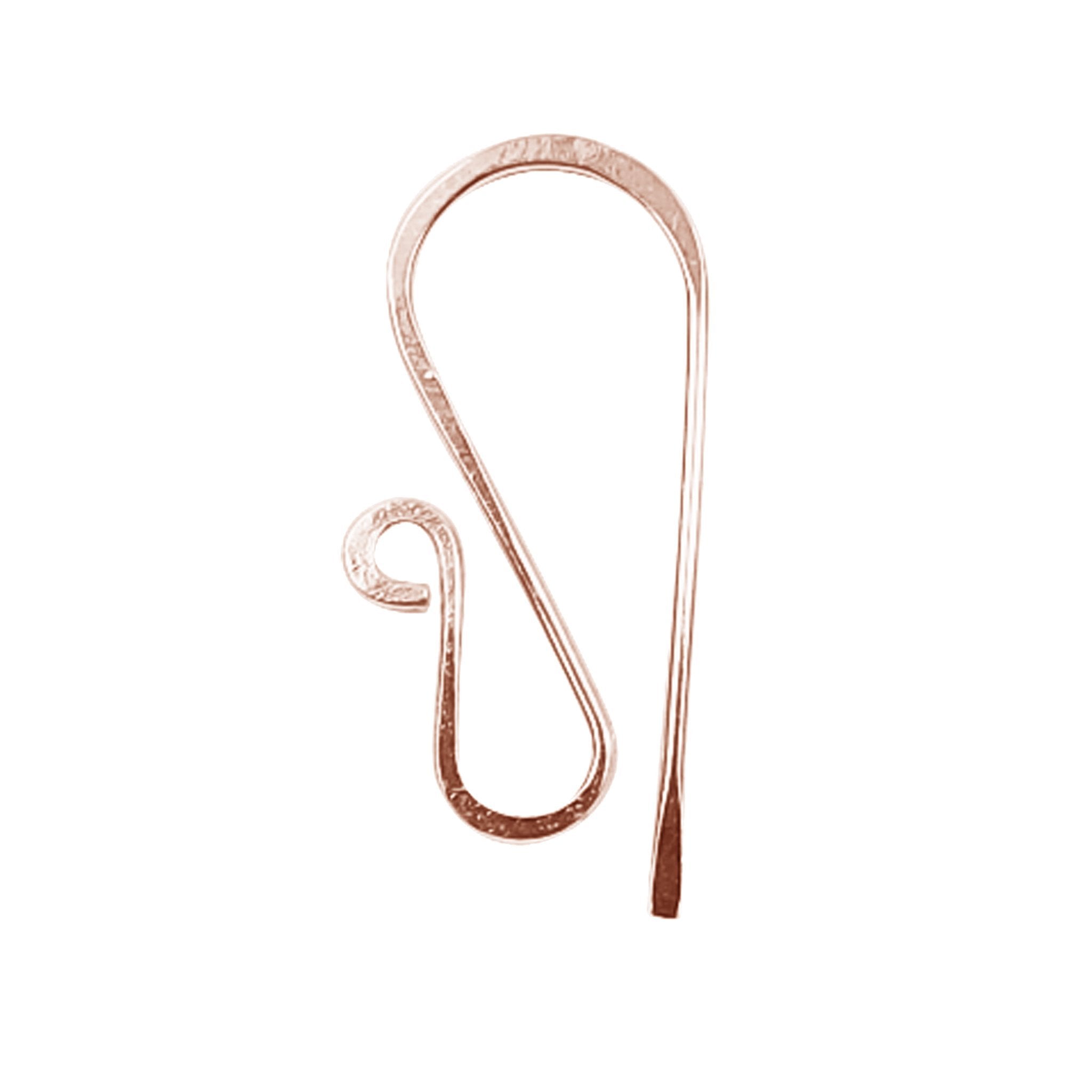 Handcrafted Rose Gold Overlay S-Hook Earwire From India For Designer Jewelry