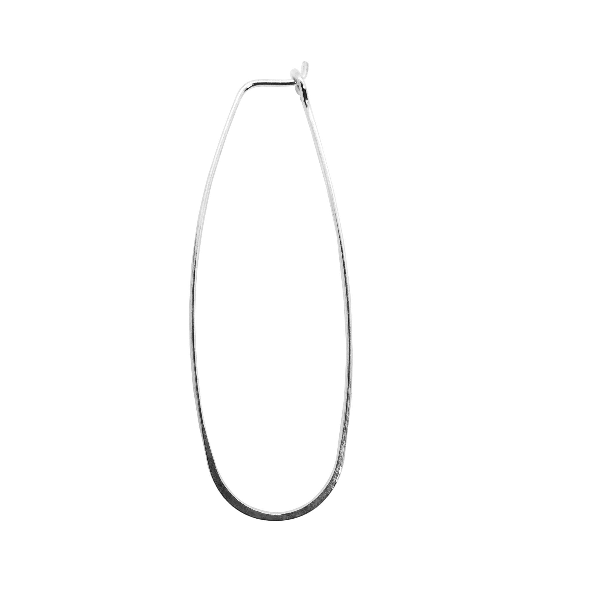 Handcrafted Silver Overlay Long Teardrop Hoop Earwire from India with polished silver overlay finish