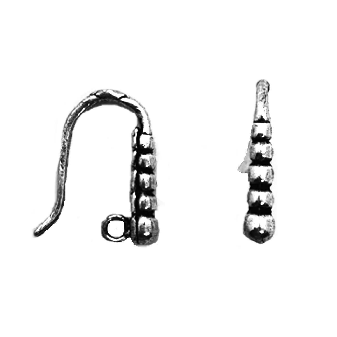 Handcrafted Silver Overlay Beaded Earwire from India with polished silver overlay finish