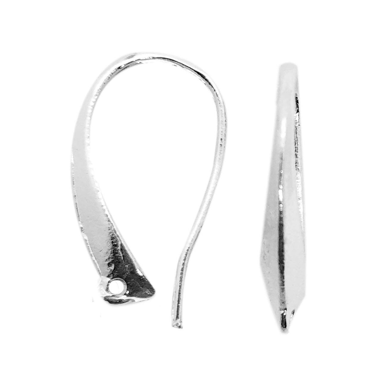 Handcrafted Silver Overlay Curved Edge Earwire from India with polished silver overlay finish