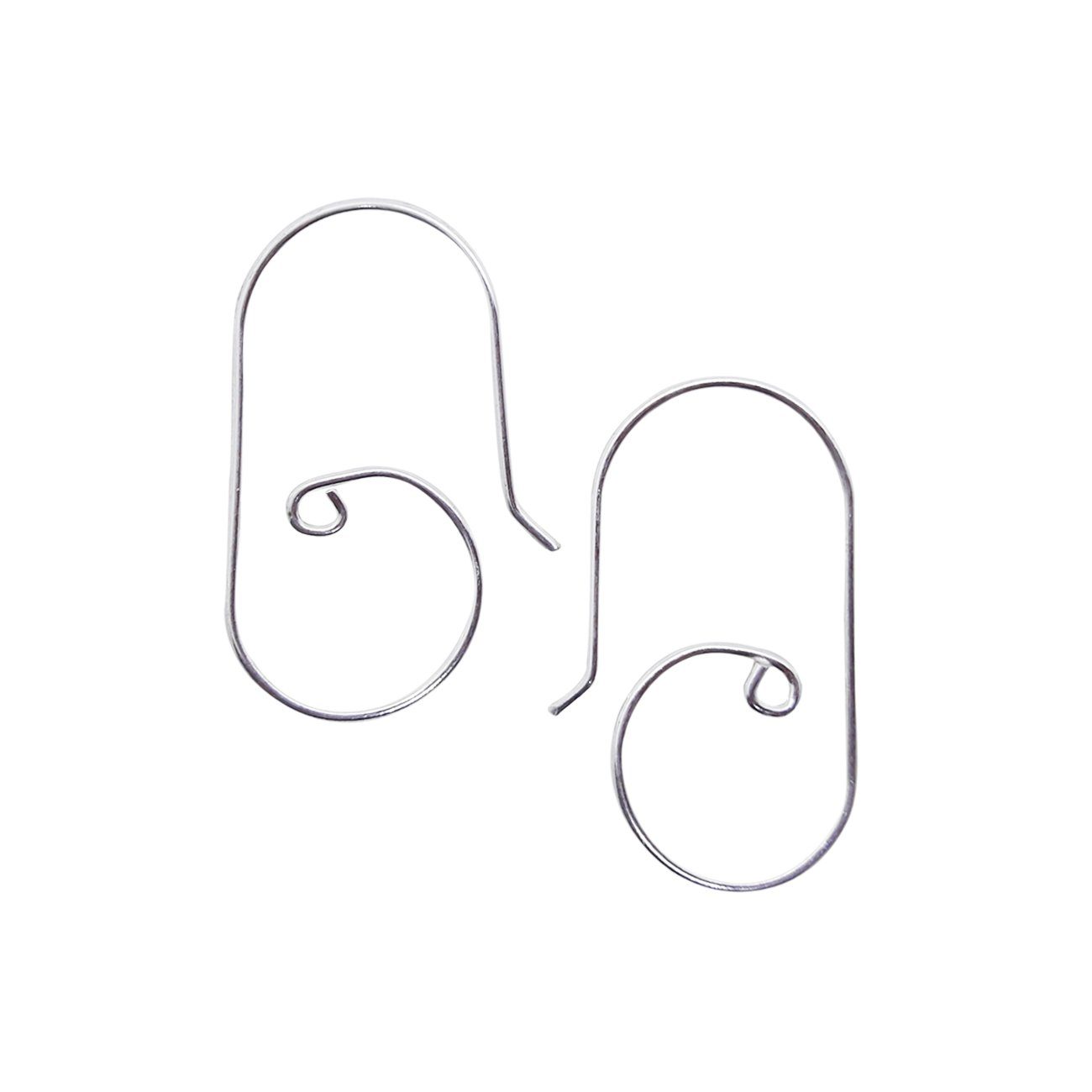 Contemporary silver overlay spiral earwire handcrafted in India