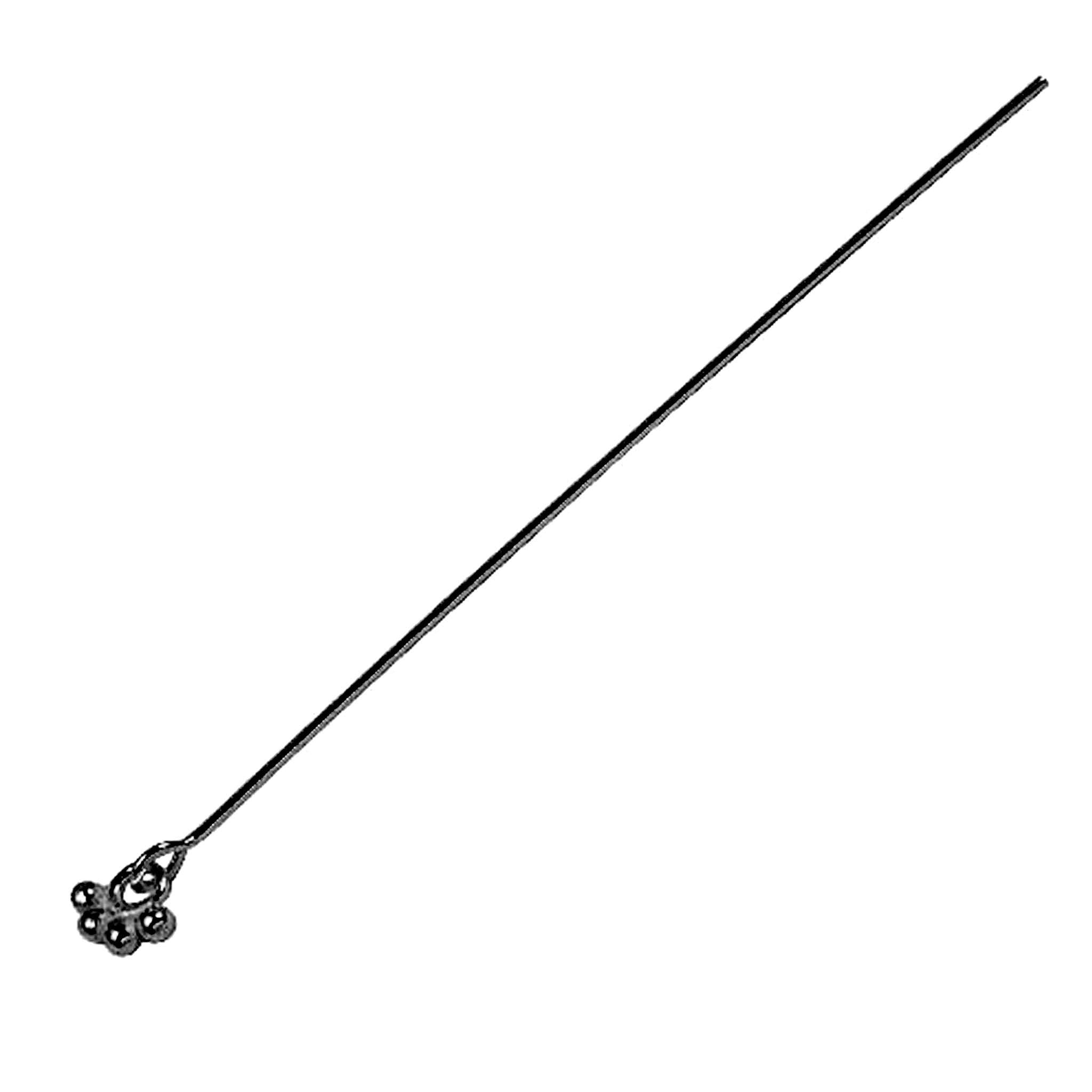 India handcrafted five-ball cluster head pin with black rhodium overlay over copper for retail jewelry crafting.