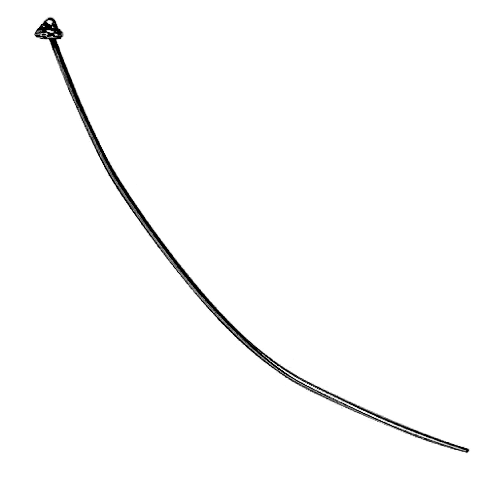 India handcrafted cone head pin with black rhodium overlay over copper for retail jewelry crafting.