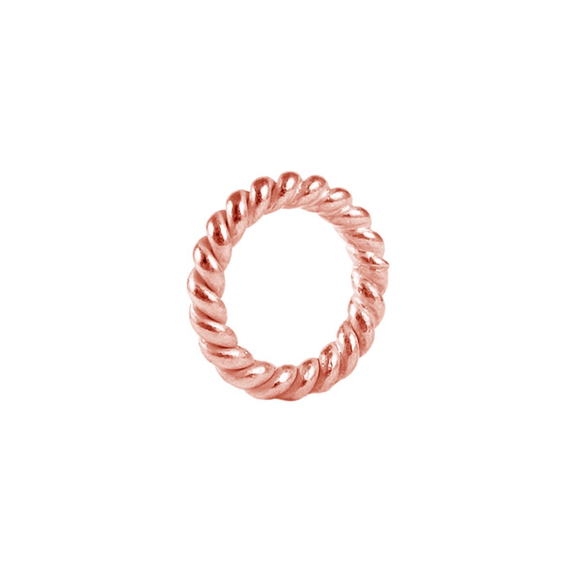 Twisted rope Closed Jump Ring in Rose Gold Overlay Over Copper handcrafted in India