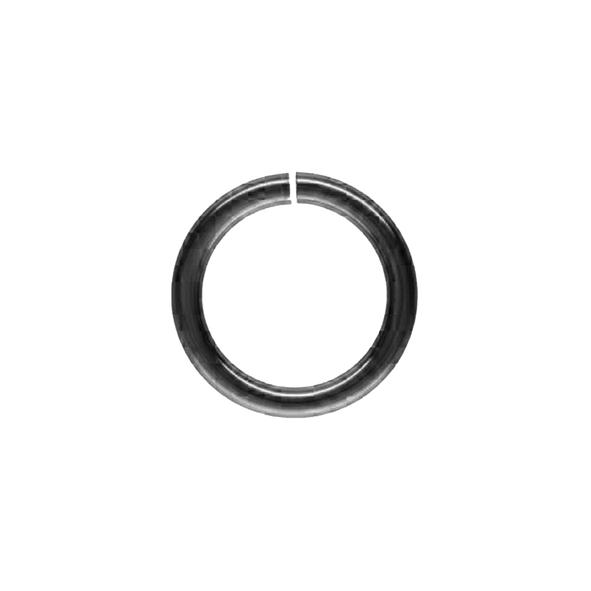 Elegant open jump ring in black rhodium overlay over copper, polished black finish, handcrafted in India.