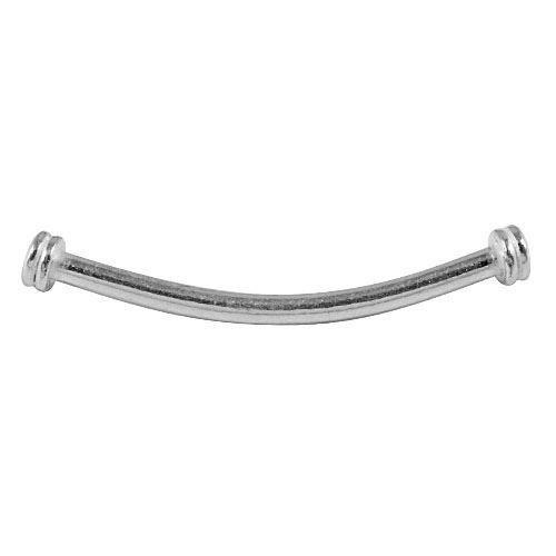 Curved silver overlay tube bead over copper with smooth oxidized finish handcrafted in India for jewelry making