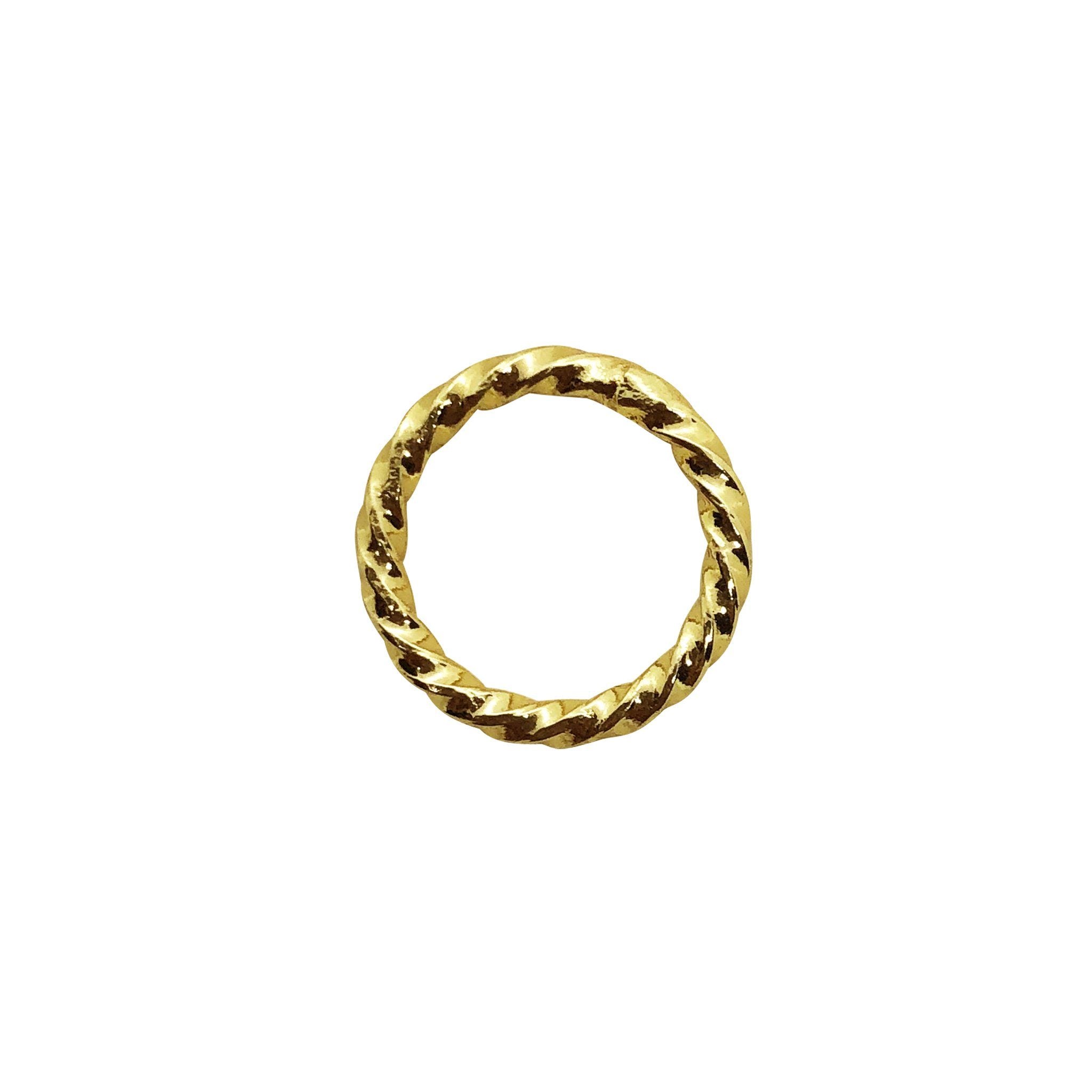 Handcrafted 18K Gold Overlay Over Copper twisted round connector jewelry component made in India