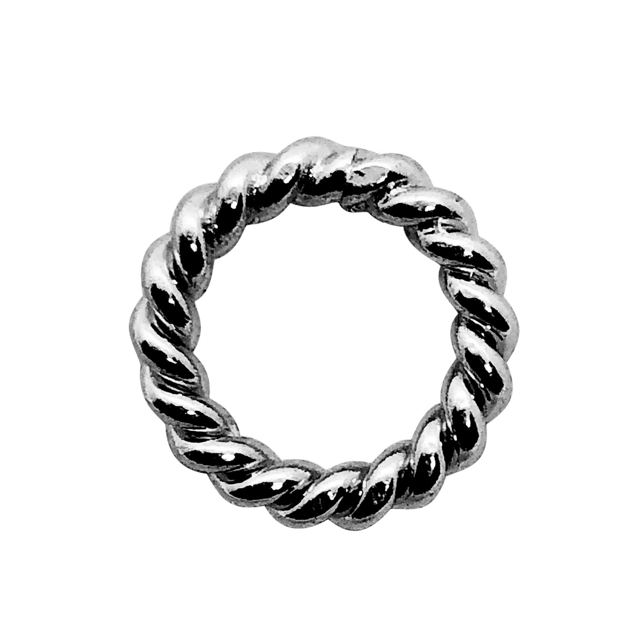 Black Rhodium Overlay Over Copper rope twist ring findings handcrafted in India for jewelry making