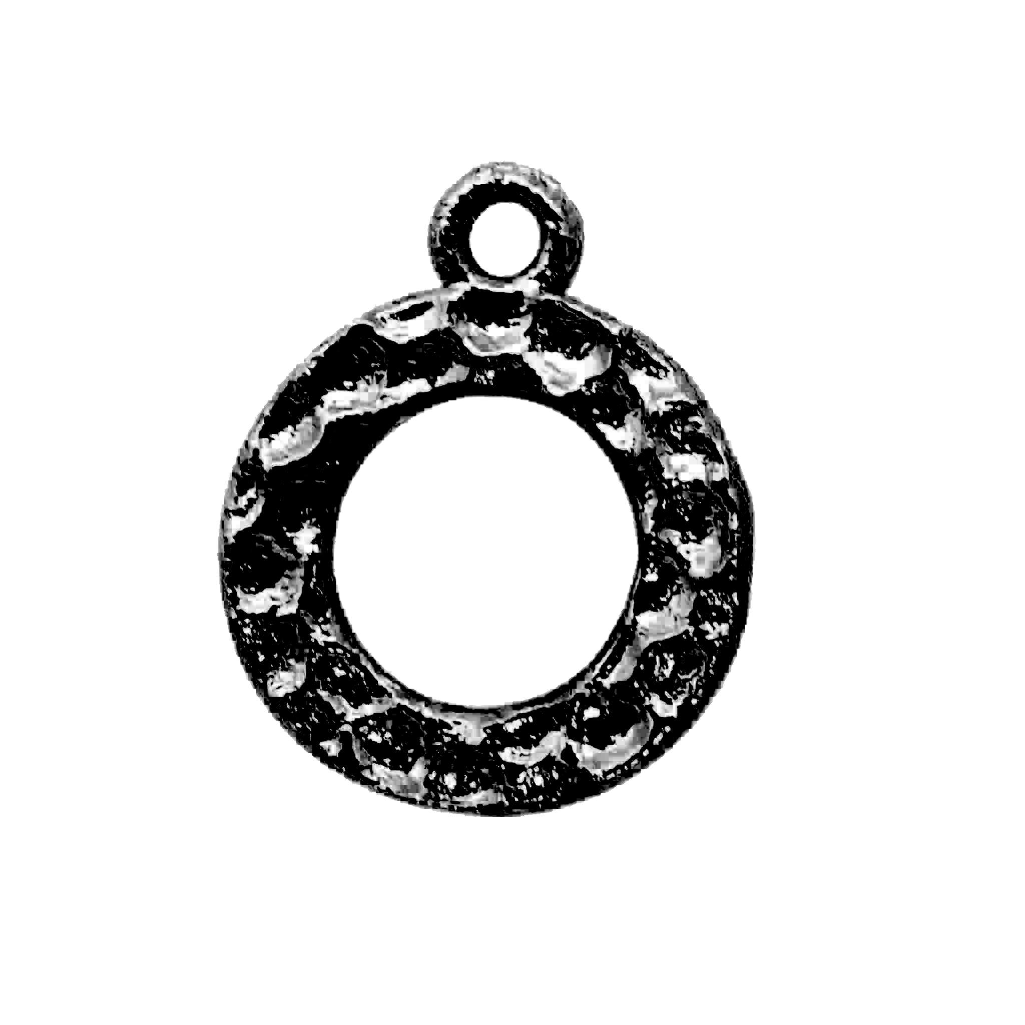 Black Rhodium Overlay Over Copper circular pendant connector handcrafted in India for jewelry making