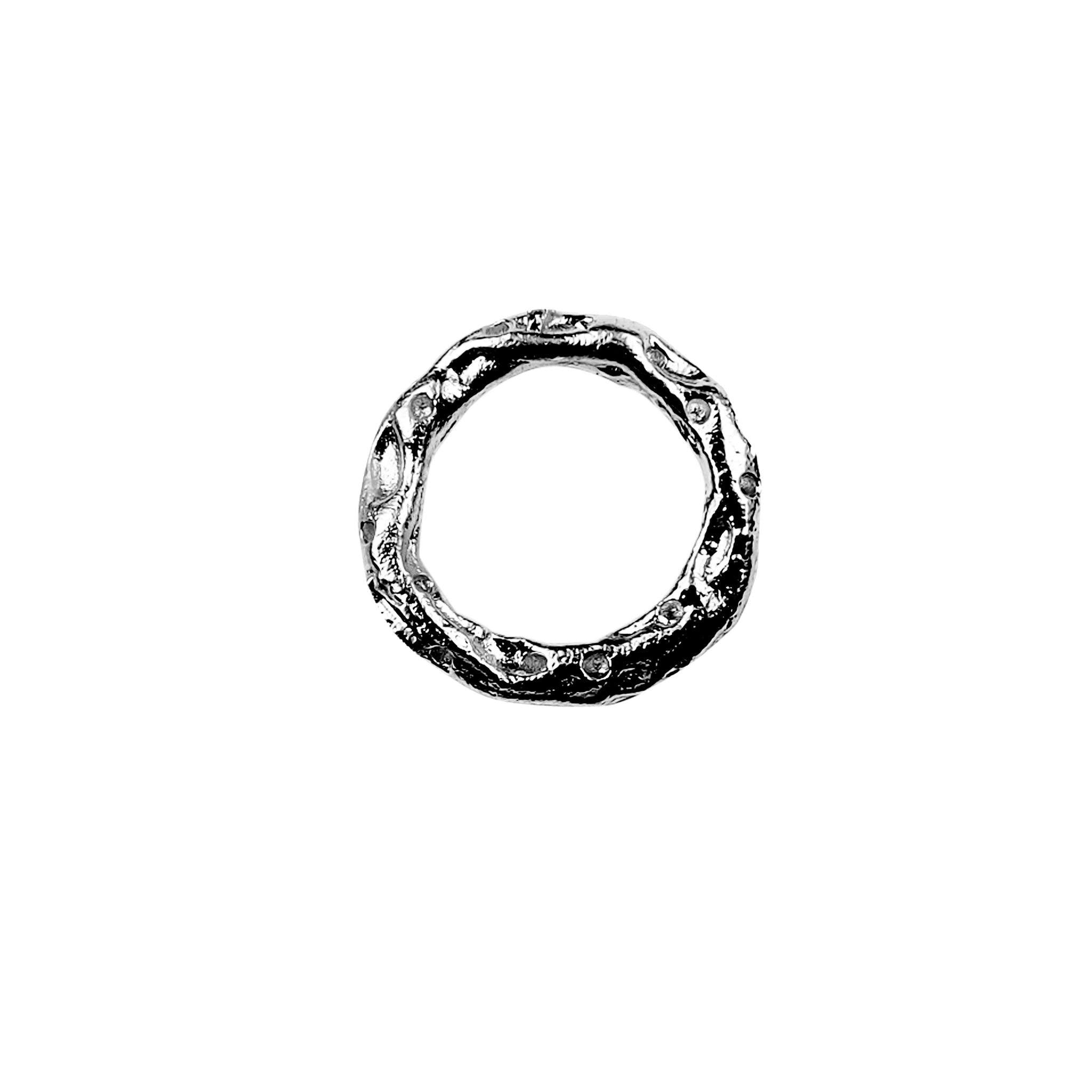 Black Rhodium Overlay Over Copper organic textured ring finding handcrafted in India for jewelry making