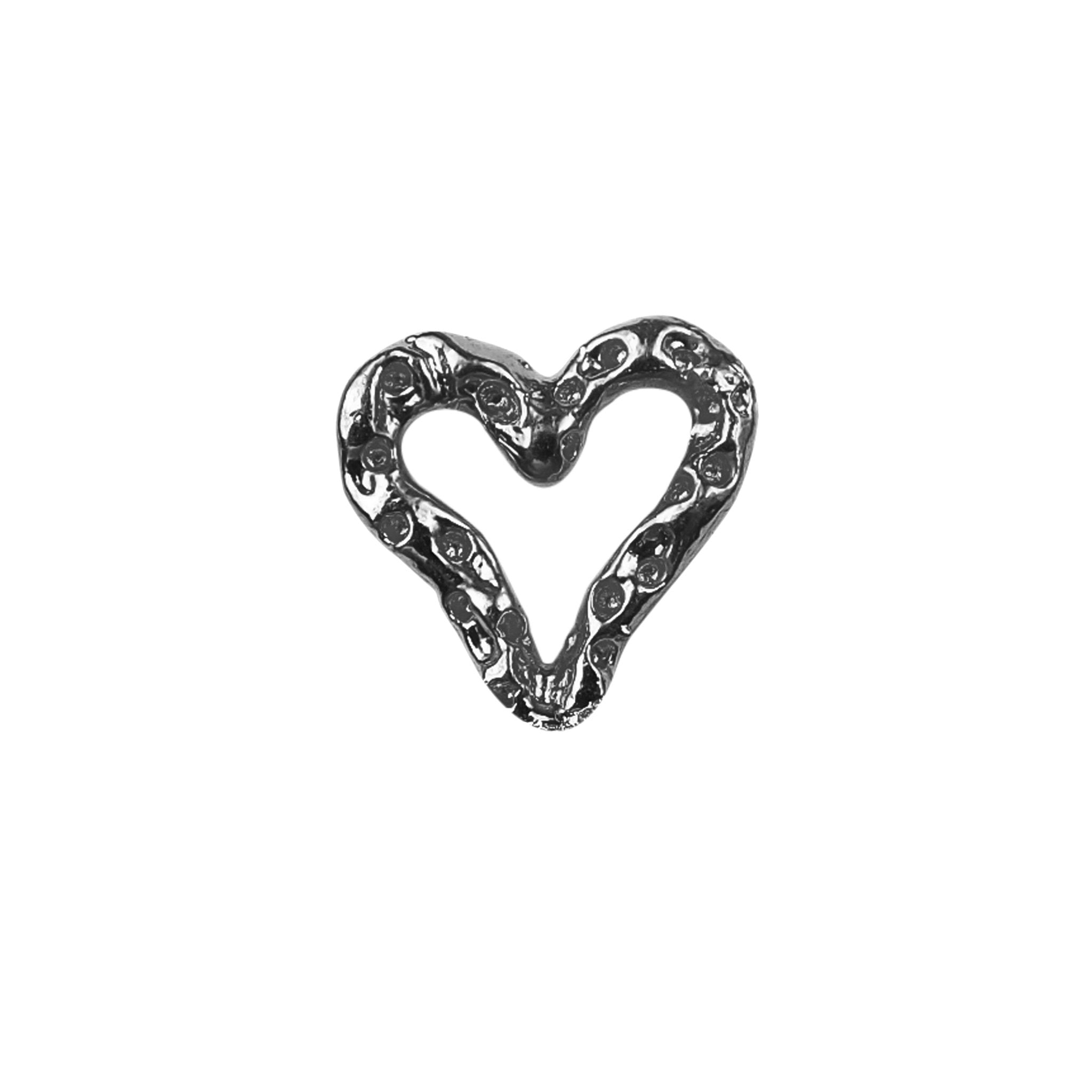 Black Rhodium Overlay Over Copper heart-shaped connector handcrafted in India for jewelry making