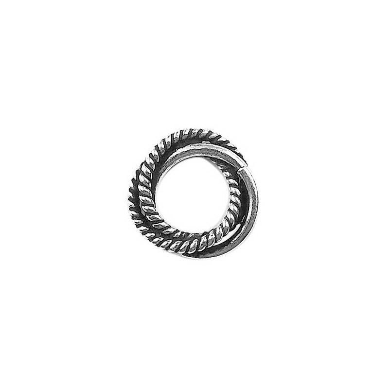 Elegant silver overlay twisted rope ring finding handcrafted in India for jewelry making