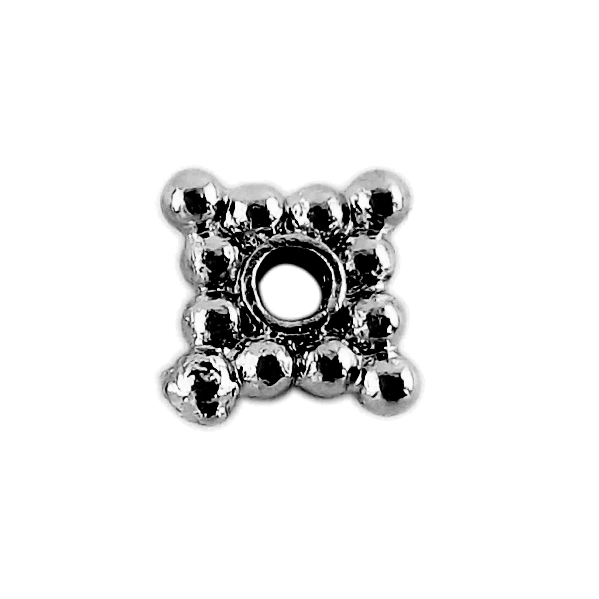 Handcrafted black rhodium overlay geometric copper spacer bead from India for modern jewelry designs