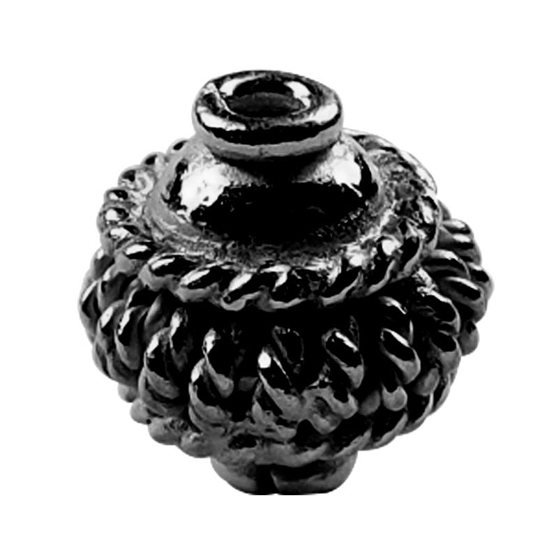 Handcrafted black rhodium overlay rope beaded dome copper spacer bead from India for modern jewelry designs