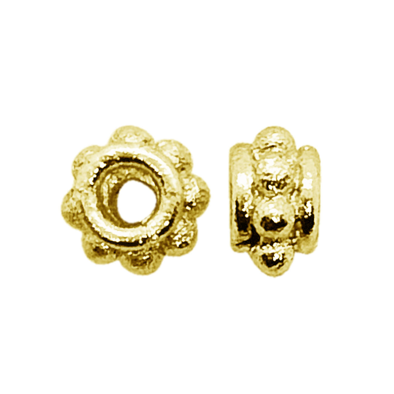 Decorative Bali floral spacer bead with 18K gold overlay, handcrafted India