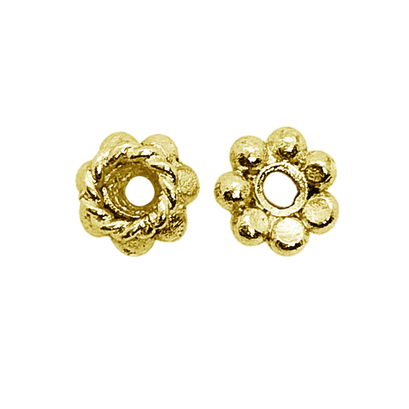 18K gold overlay floral Bali spacer bead handcrafted in India for retail and DIY jewelry designs
