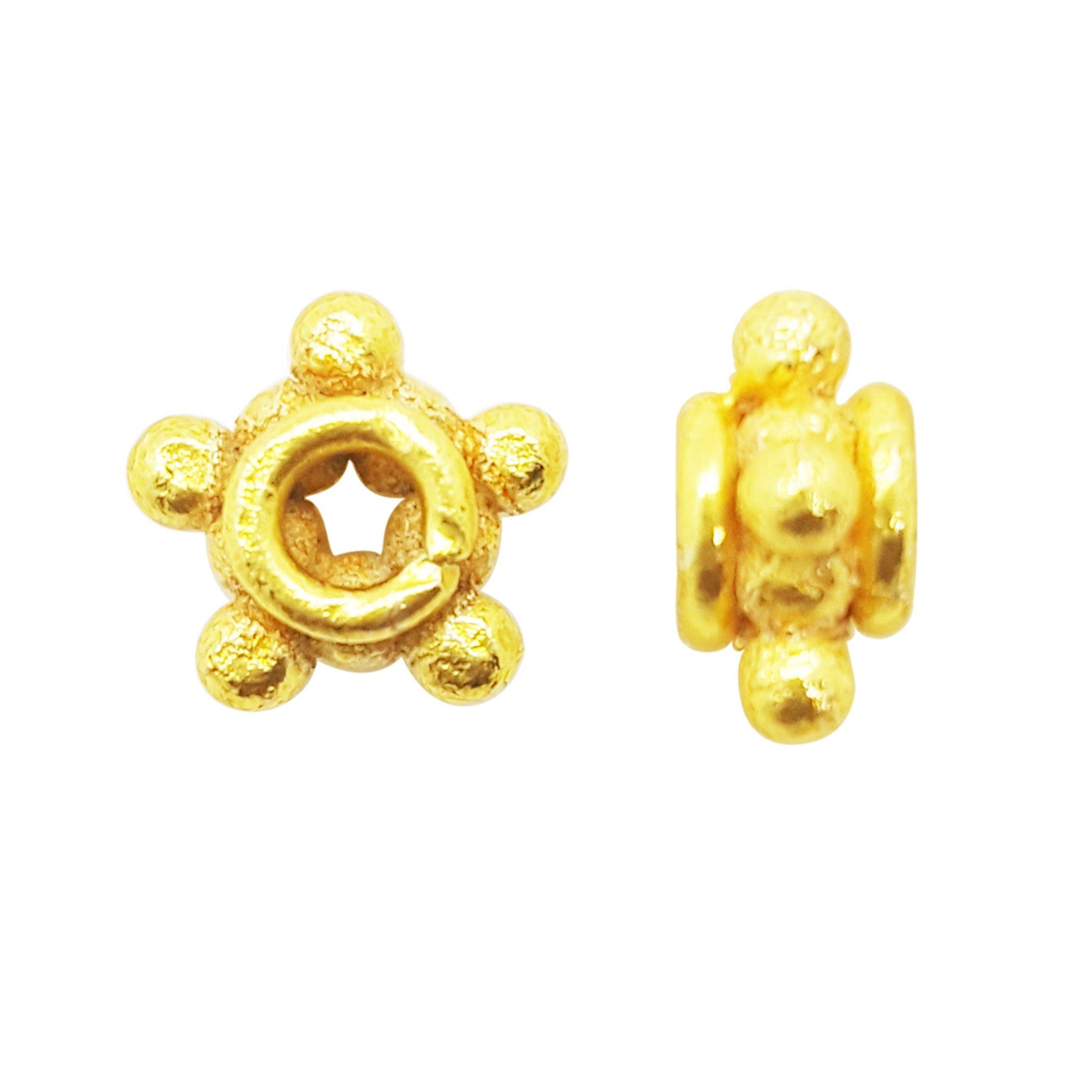 18K gold overlay granulated Bali spacer bead handcrafted in India for retail and DIY jewelry designs
