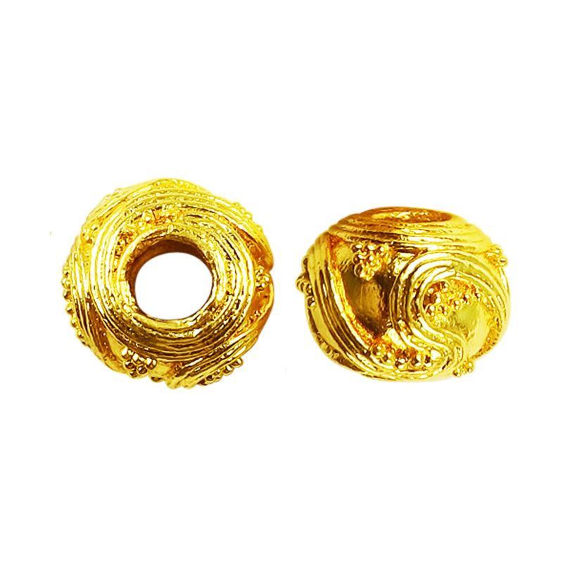 18K gold overlay swirl scroll Bali spacer bead handcrafted in India for retail and DIY jewelry designs