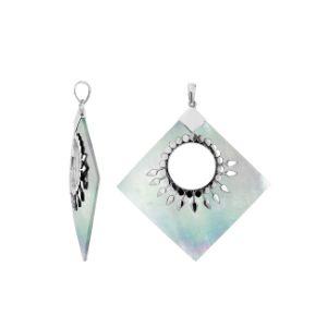 SP-5217-MOP Sterling Silver Pendant With Mother of Pearl Jewelry Bali Designs Inc